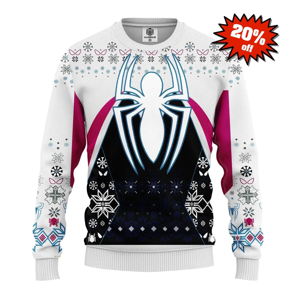 Spider Man White Knitted Best Holiday Gifts Ugly Sweater
