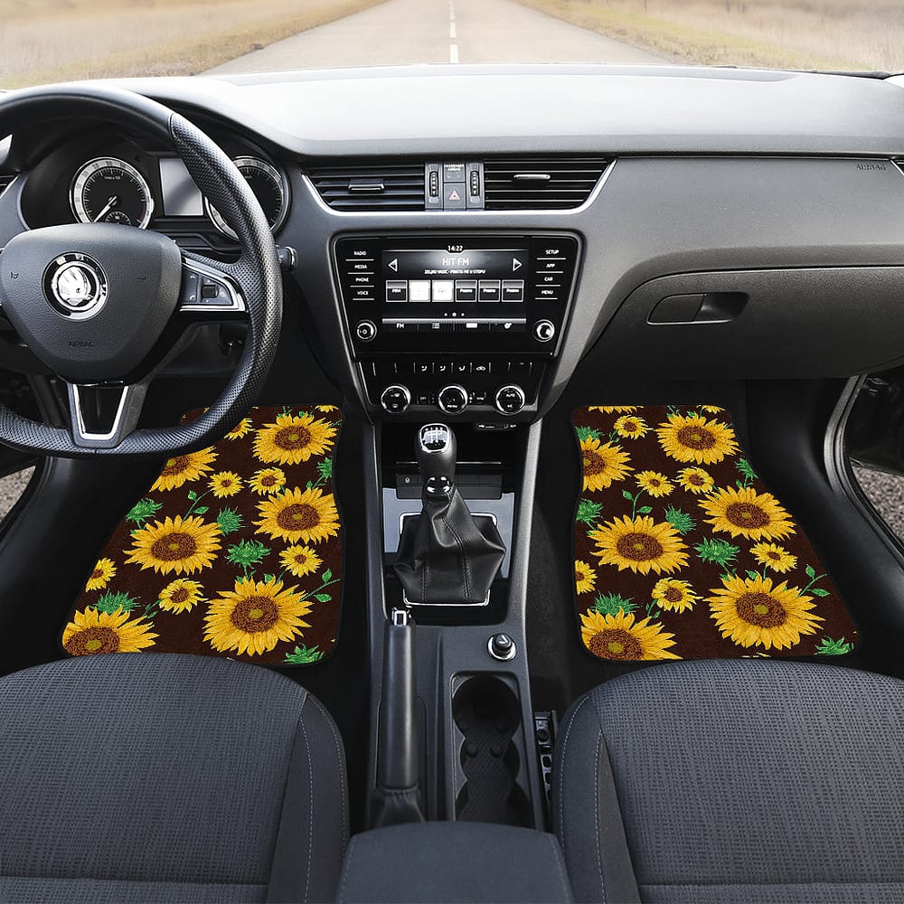 Inktee Store - Sunflowers Floral Car Floor Mats Image