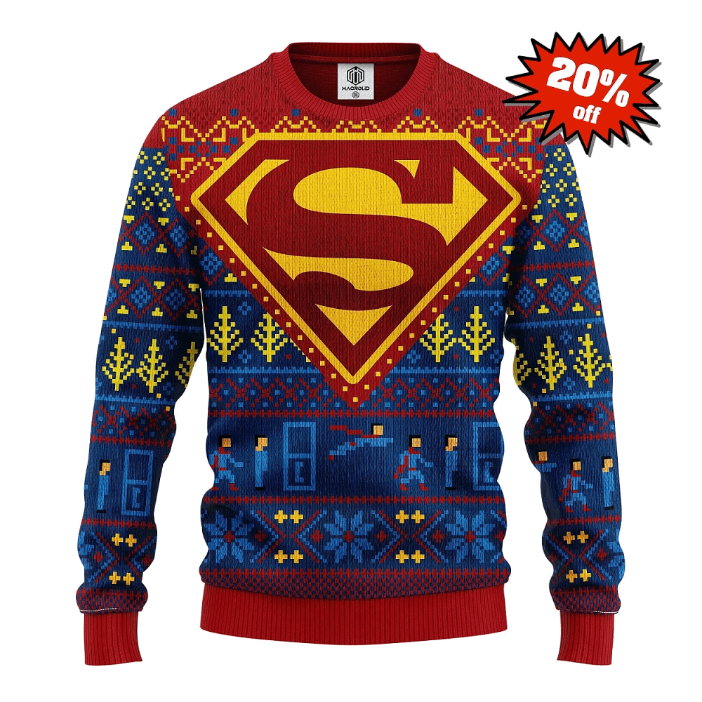 Superman Comic Knitted Best Holiday Gifts Ugly Sweater
