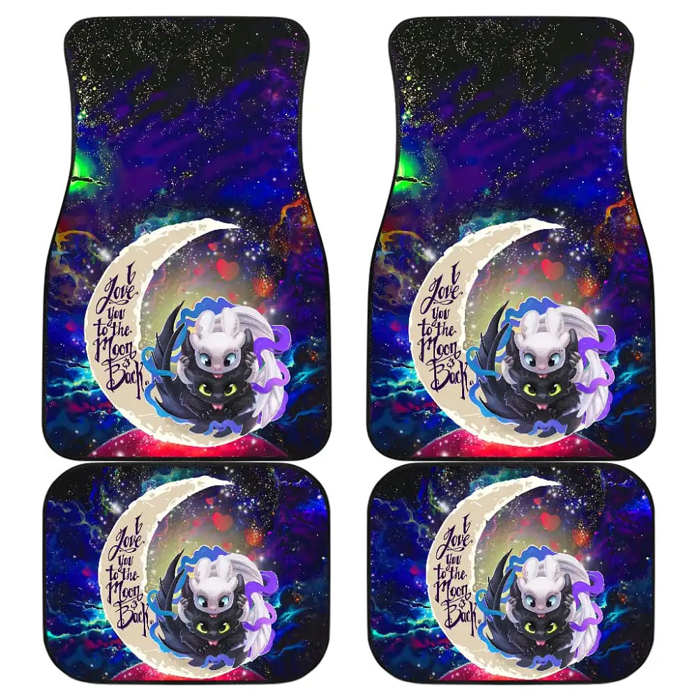 Toothless And Light Fury How To Train Your Dragon Love You To The Moon Galaxy Car Floor Mats