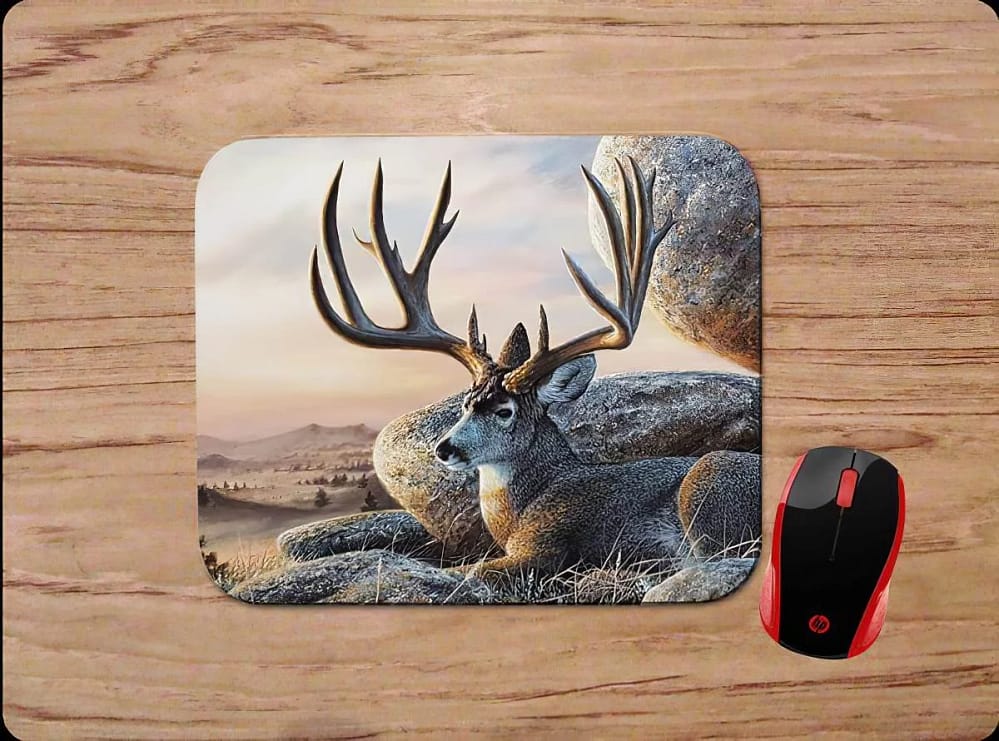 Mountain Landscape With Buck Mouse Pads