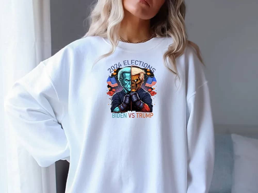 Inktee Store - Donald Trump President Keep America Great Take America Back 2024 Election Vote Combat Themed Trump Vs Biden Make America Great Sweatshirt Image
