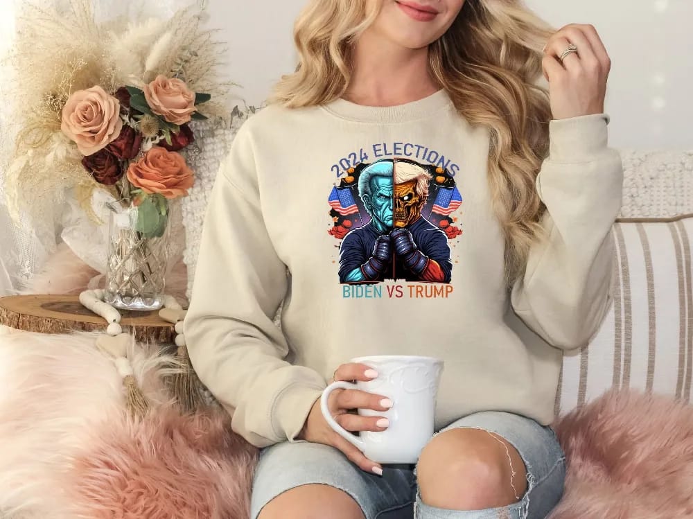 Inktee Store - Donald Trump President Keep America Great Take America Back 2024 Election Vote Combat Themed Trump Vs Biden Make America Great Sweatshirt Image