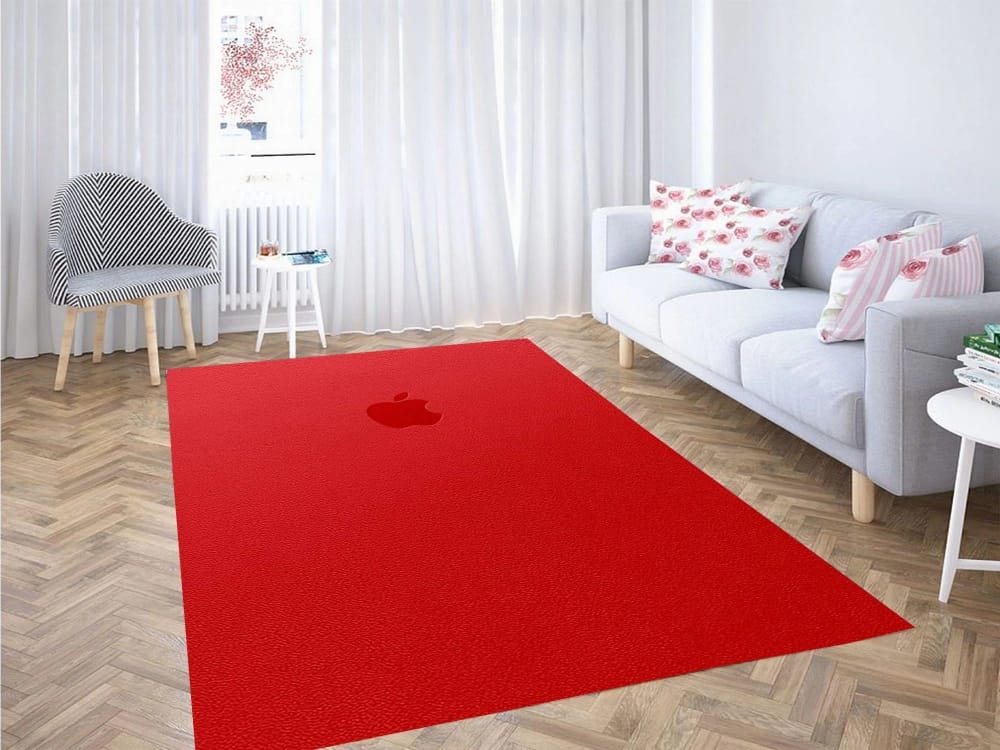 Apple Logo Red Carpet Rug
