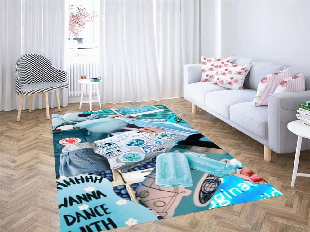 Blue Aesthetic Background Carpet Rug