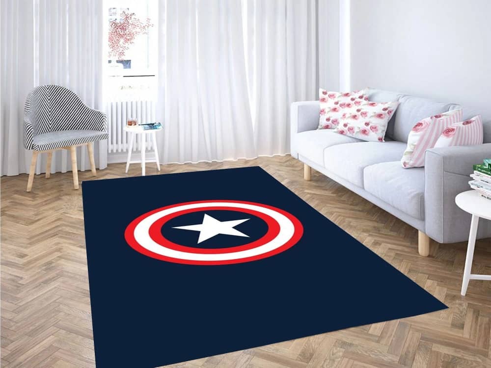Captain America Blue Carpet Rug