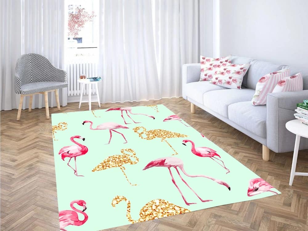 Flamingo Pink Aesthetic Vaporwave Carpet Rug