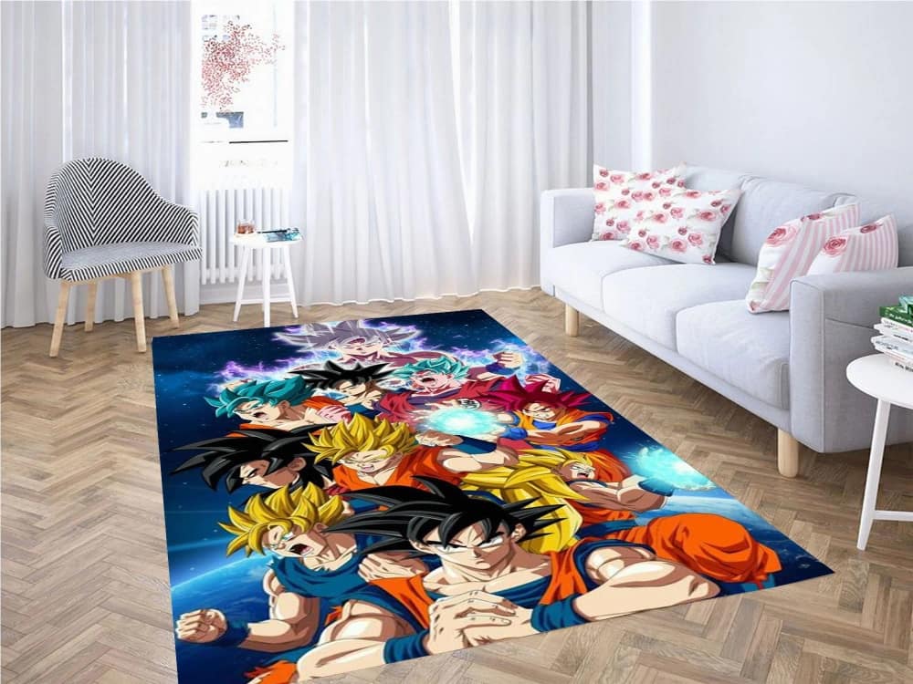 Goku All Transformation Wallpaper Carpet Rug
