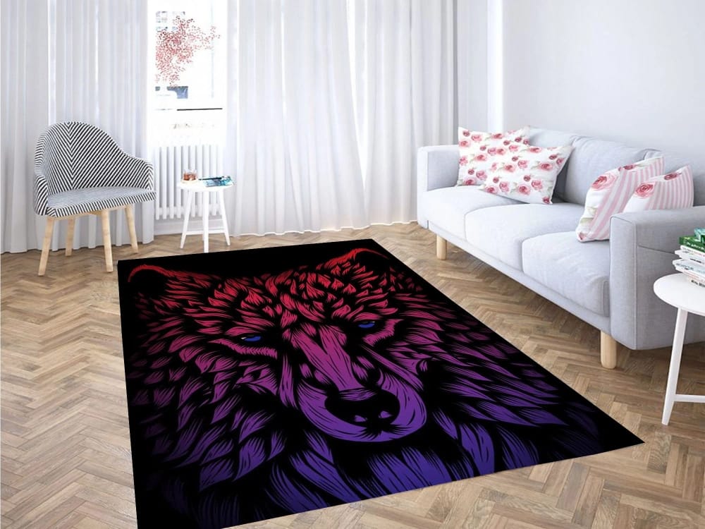 Purple Wolf Carpet Rug