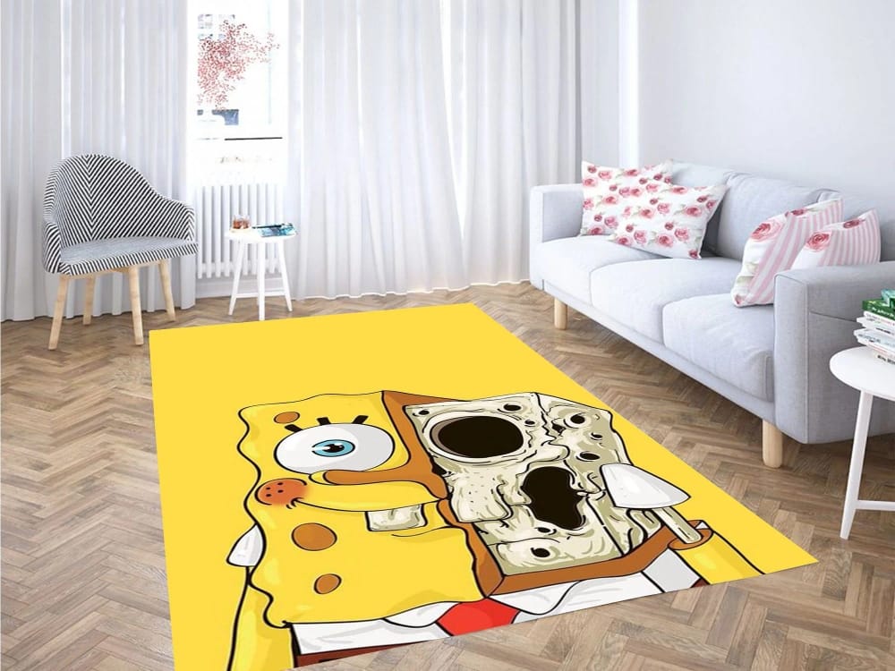 Spongebob Skeleton Face Wallpaper Carpet Rug
