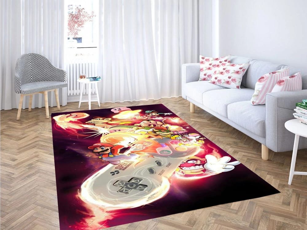 Super Nintendo Wallpaper Carpet Rug