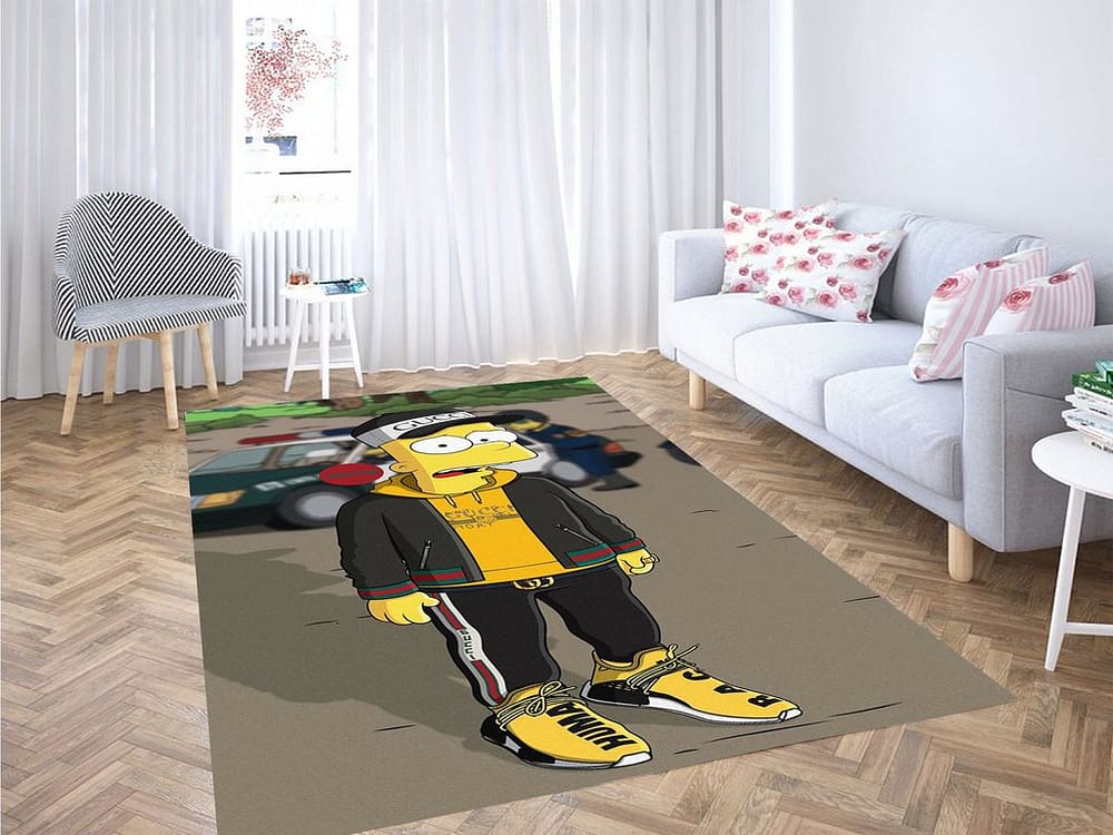 Bart Simpson Human Race Living Room Modern Carpet Rug