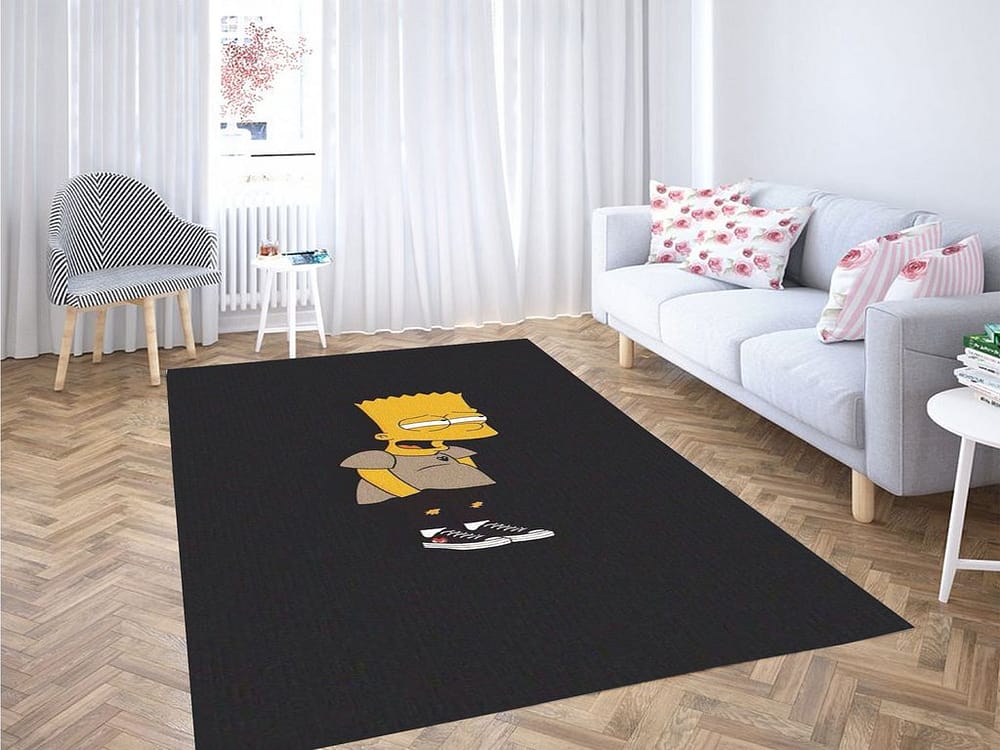 Bart Simpson Wallpaper Living Room Modern Carpet Rug