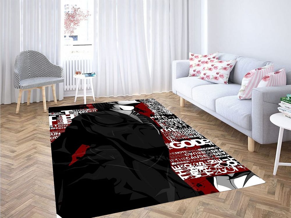 Death Note Typography Living Room Modern Carpet Rug