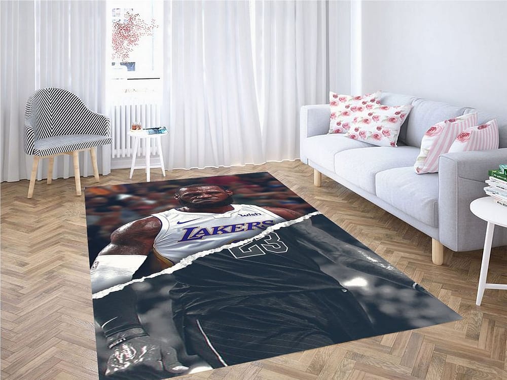 Lebron James Lakers Wallpaper Living Room Modern Carpet Rug