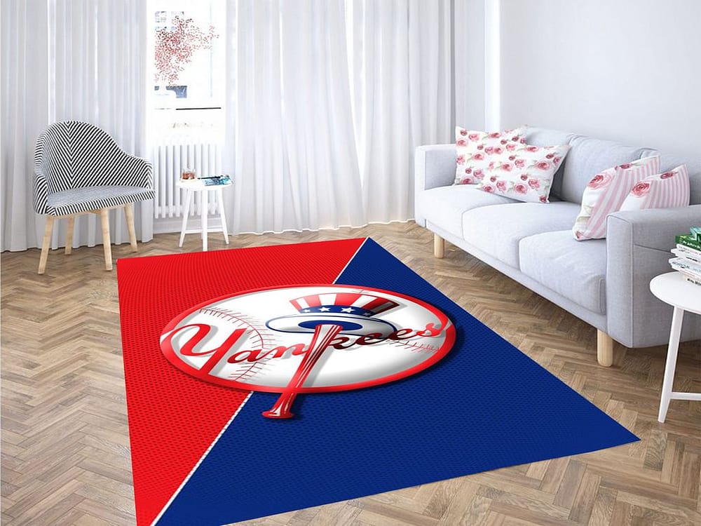 New York Yankees Wallpaper Living Room Modern Carpet Rug