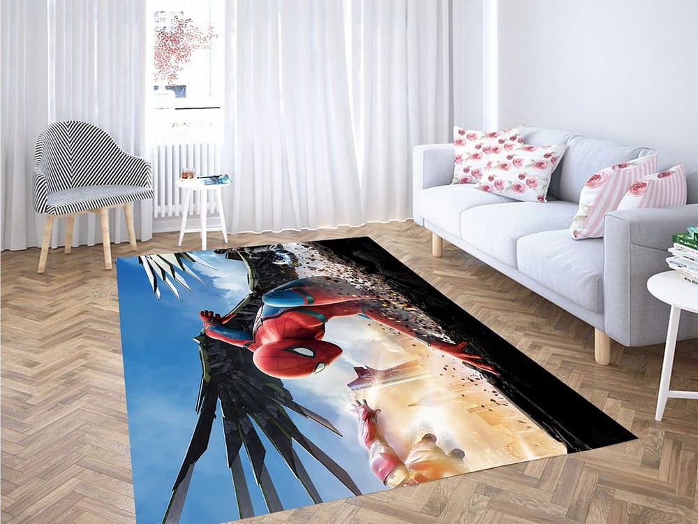 Spiderman Black Living Room Modern Carpet Rug