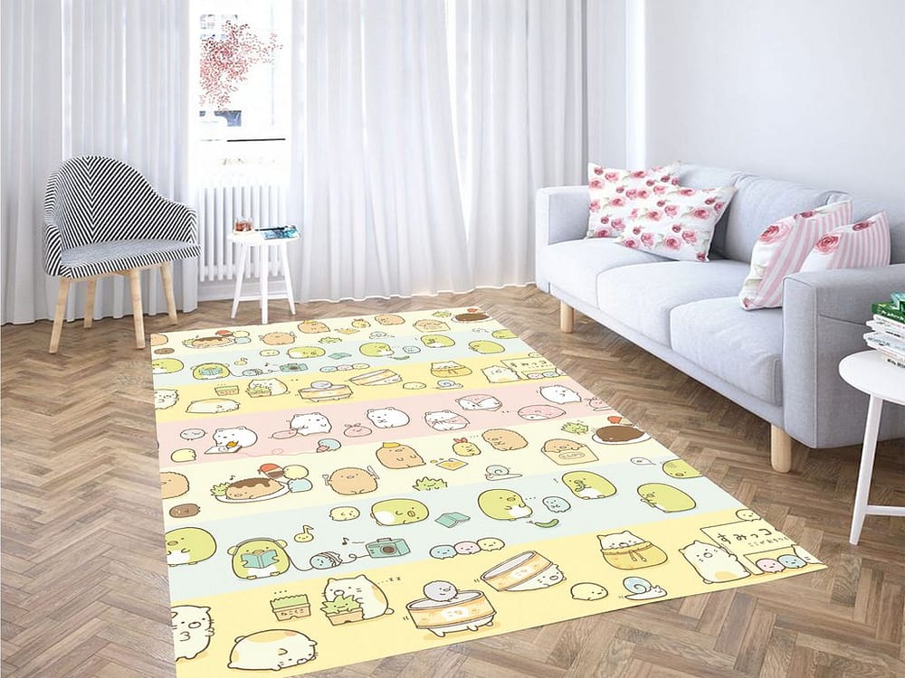 Sweet Pastel Dog Living Room Modern Carpet Rug