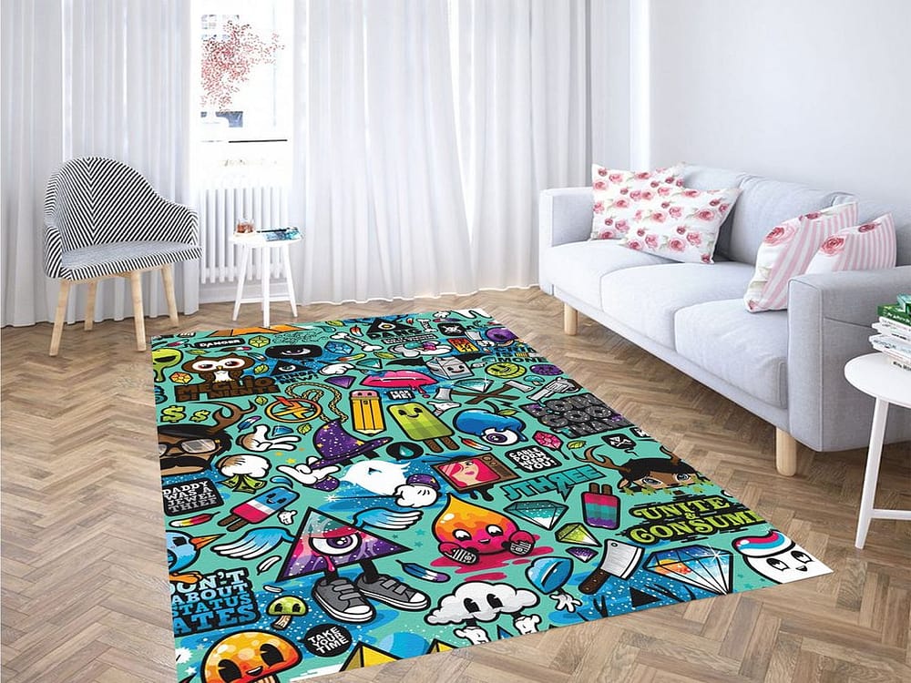 Thrasher Pattern Living Room Modern Carpet Rug