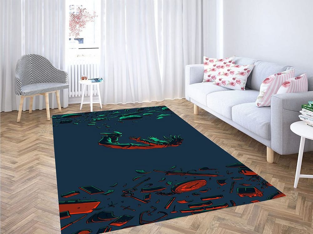 Trippy Falling Living Room Modern Carpet Rug