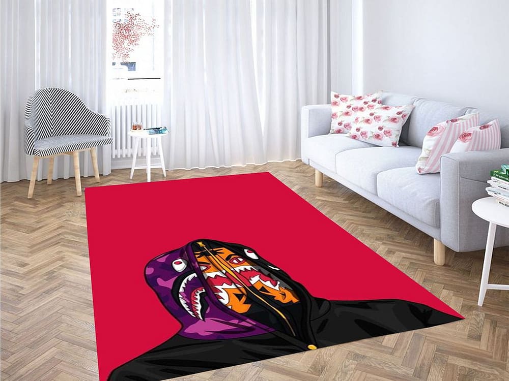 Wallpaper Bape Red Living Room Modern Carpet Rug