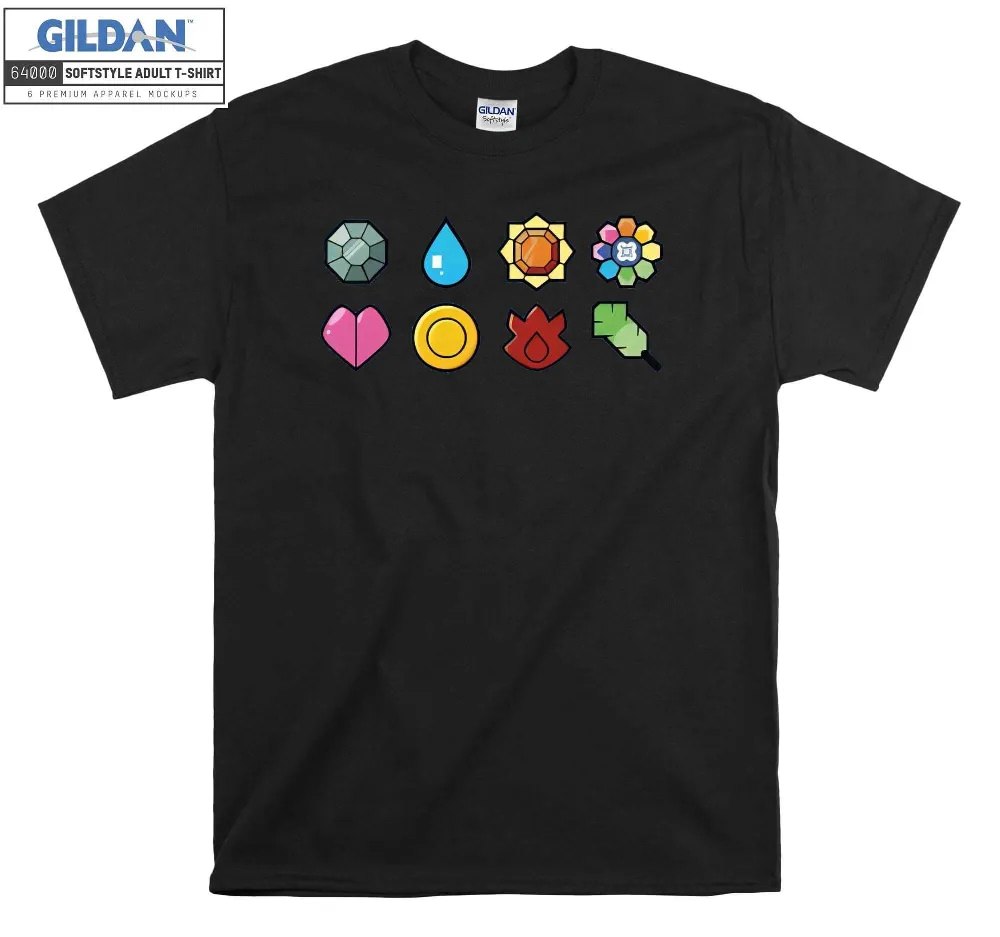Inktee Store - First 8 Badges Novelty Gaming Men'S Comedy T-Shirt Image