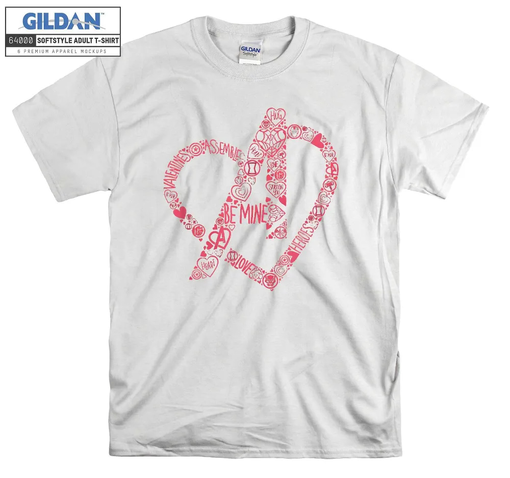 Inktee Store - Marvel Avengers Heart Logo Valentine'S Day T-Shirt Image