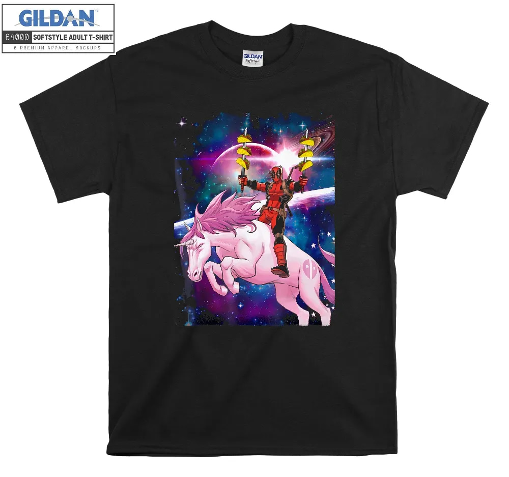 Inktee Store - Marvel Deadpool Space Unicorn Tacos Graphic T-Shirt Image