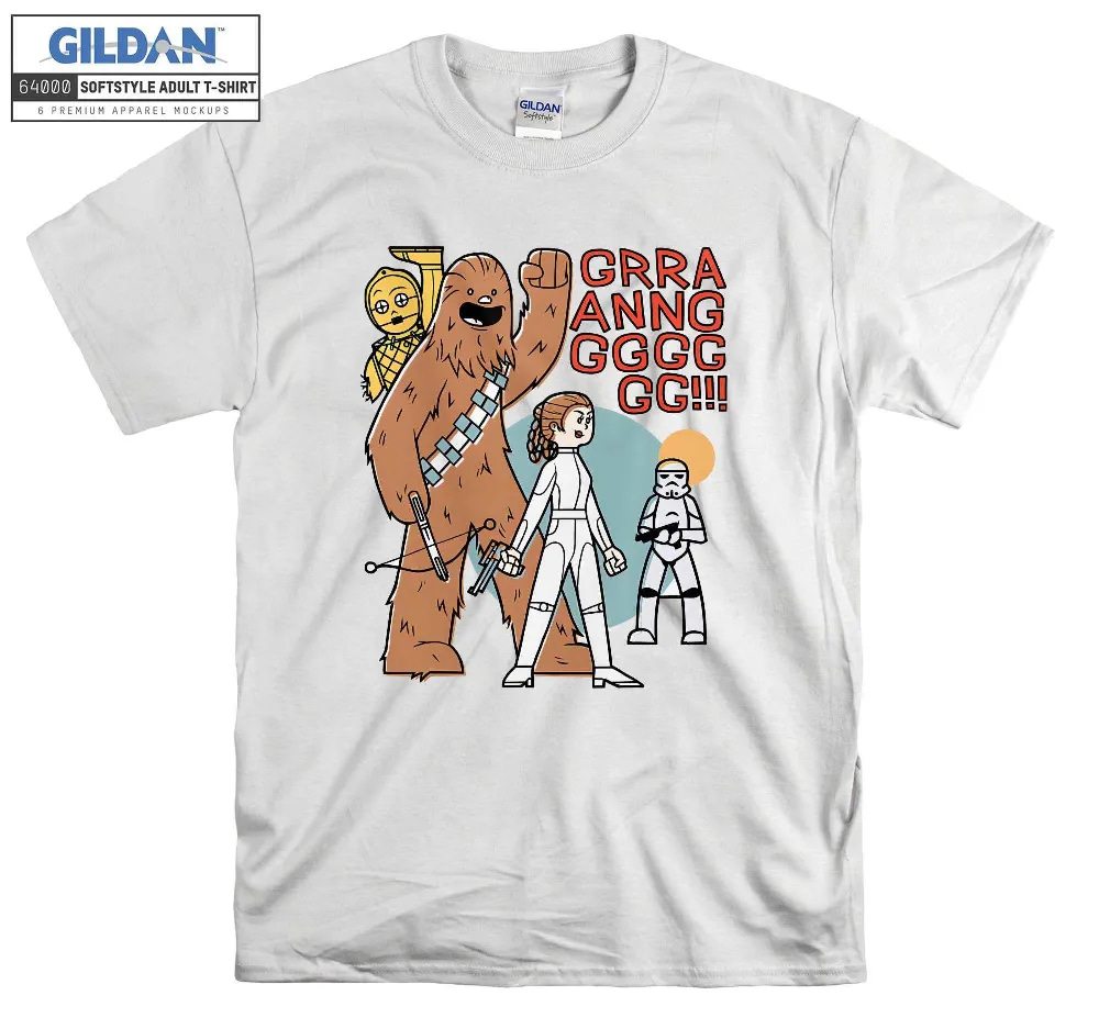 Inktee Store - Star Wars Rebels Chewbacca Leia C-3Po Cute T-Shirt Image
