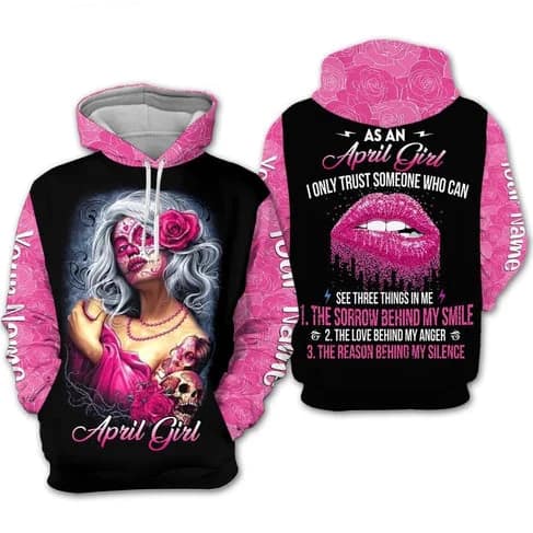 Custom Personalized Birthday April Girl Style 4 Pullover 3D Hoodie