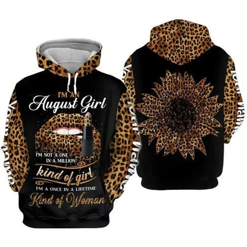 Custom Personalized Birthday August Girl Style 13 Pullover 3D Hoodie