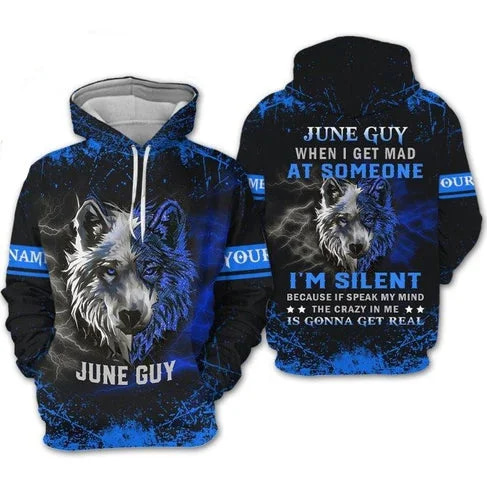 Custom Personalized Birthday June Guy Style 3 Pullover 3D Hoodie