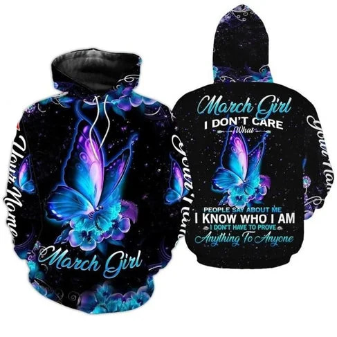 Custom Personalized Birthday March Girl Pullover 3D Hoodie