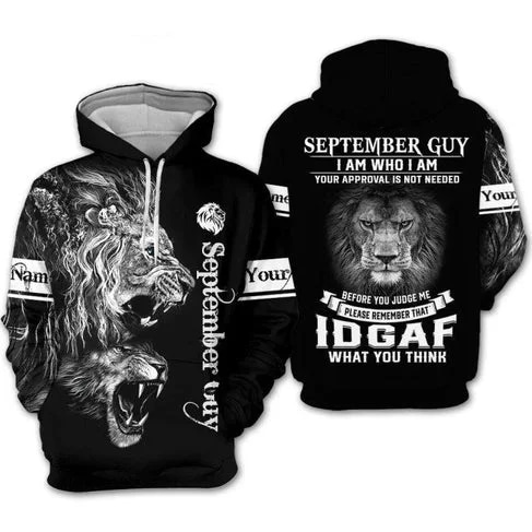 Custom Personalized Birthday September Guy Style 2 Pullover 3D Hoodie