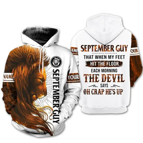 Custom Personalized Birthday September Guy Style 4 Pullover 3D Hoodie