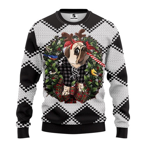 Mlb Chicago White Sox Pug Dog Christmas Ugly Sweater