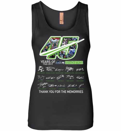 Inktee Store - 45Th Years Of Seattle Seahawks 1960-2019 Womens Jersey Tank Top Image