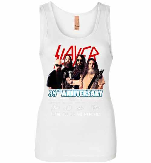 Inktee Store - 38Th Anniversary Slayer 1981-2019 Womens Jersey Tank Top Image