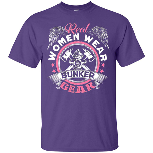Inktee Store - Firefighter Women Wear Bunker Gear Men’s T-Shirt Image