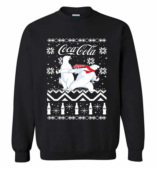 Inktee Store - Coca-Cola Ugly Polar Bear Slide Sweatshirt Image