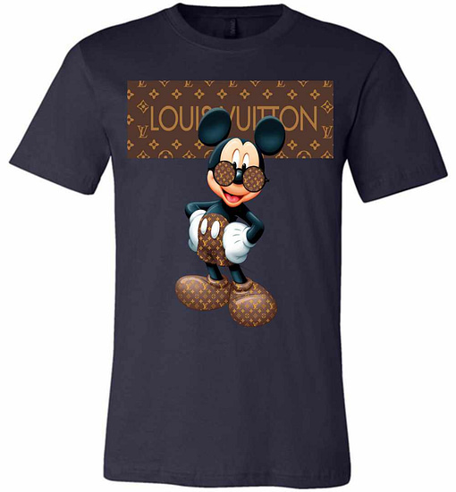 Inktee Store - Louis Vuitton Stripe Mickey Mouse Stay Stylish Premium T-Shirt Image
