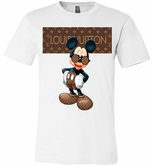 Inktee Store - Louis Vuitton Stripe Mickey Mouse Stay Stylish Premium T-Shirt Image