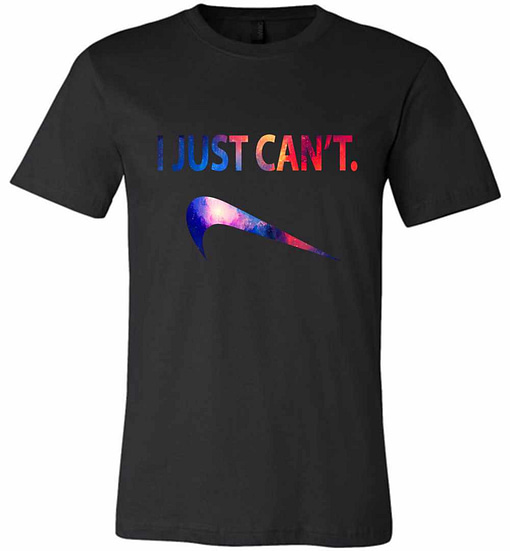 Inktee Store - I Just Can'T Galaxy Nebula Blue And Red Premium T-Shirt Image