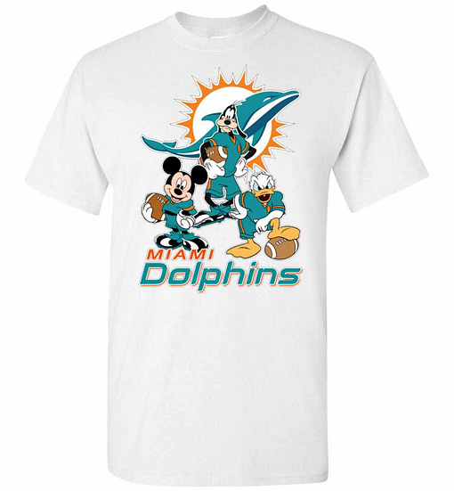 Inktee Store - Mickey Donald Goofy The Three Miami Dolphins Football Men'S T-Shirt Image