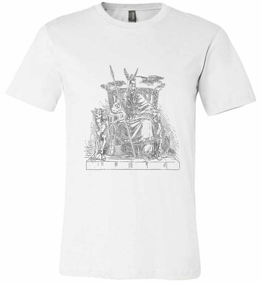 Inktee Store - Odin On His Throne Norse Viking Mythology Allfather Premium T-Shirt Image