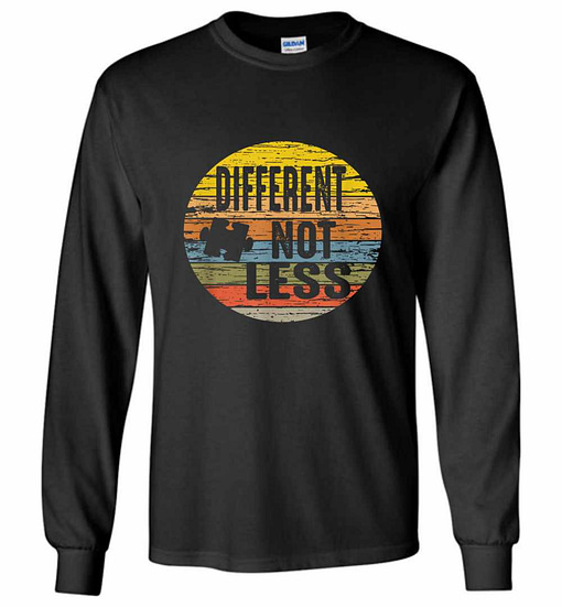 Inktee Store - Retro Distressed Autism Awareness Different Not Long Sleeve T-Shirt Image