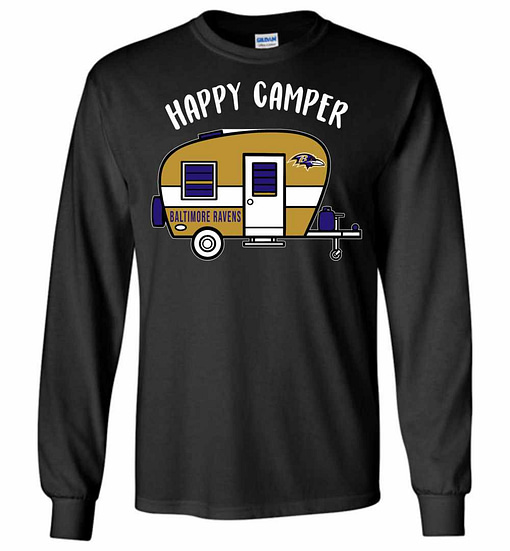 Inktee Store - Baltimore Ravens Happy Camper Long Sleeve T-Shirt Image