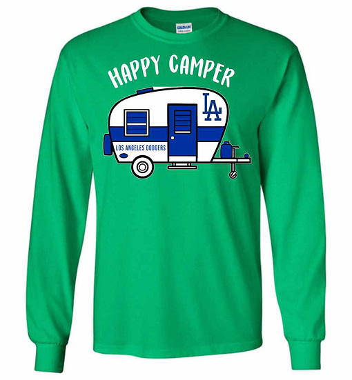 Inktee Store - Los Angeles Dodgers Happy Camper Long Sleeve T-Shirt Image