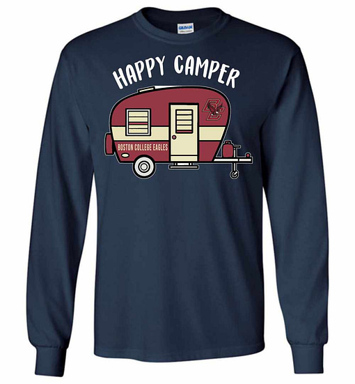 Inktee Store - Boston College Eagles Happy Camper Long Sleeve T-Shirt Image