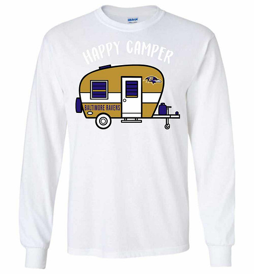 Inktee Store - Baltimore Ravens Happy Camper Long Sleeve T-Shirt Image